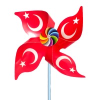 Türk Bayraklı  Rüzgar Gülü